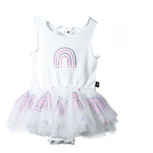 White Rainbow Tutu Kids One Piece by Petite hailey